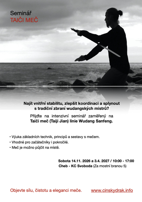 Taiji meč wudang seminář